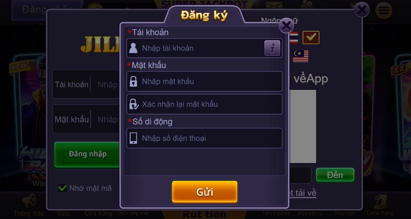 Đăng ký tài khoản mới cực kỳ dễ trên trang web của cổng game