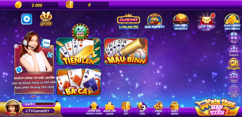 Số lượng tựa game bài không nhiều nhưng có lối chơi hay và hấp dẫn