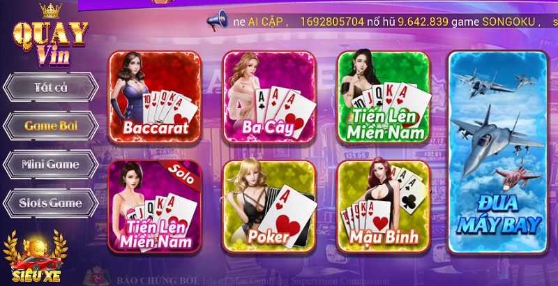 Các tựa game bài thuộc thể loại truyền thống và casino quốc tế