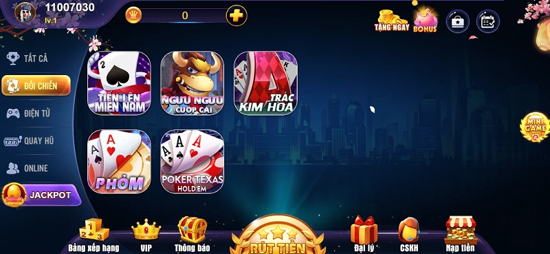 Tận hưởng không khí kịch tính từ các ván bài trong chuyên mục game đối chiến