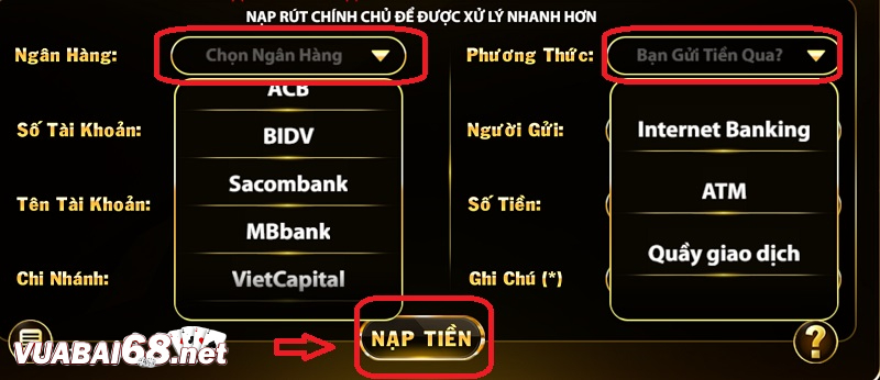 Hướng dẫn thực hiện quy trình nạp tiền đơn giản, nhanh chóng